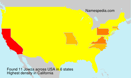 Surname Jowza in USA Surname Jowza in USA