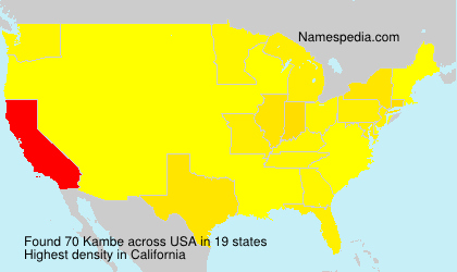 Surname Kambe in USA