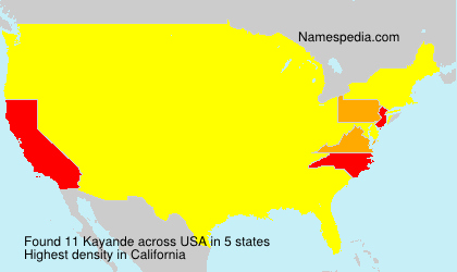 Surname Kayande in USA