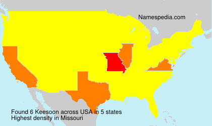 Surname Keesoon in USA