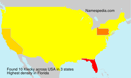 Surname Klecky in USA