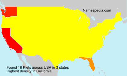 Surname Klets in USA
