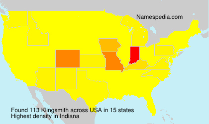 Surname Klingsmith in USA Surname Klingsmith in USA