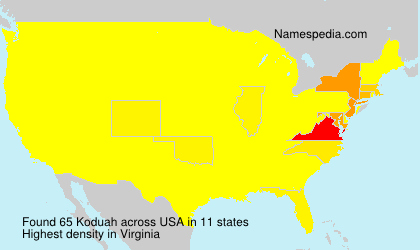 Surname Koduah in USA