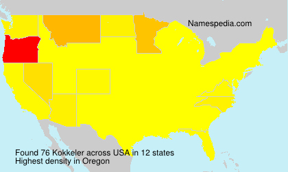 Surname Kokkeler in USA