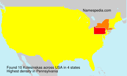 Surname Kolesinskas in USA Surname Kolesinskas in USA