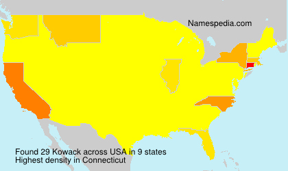 Surname Kowack in USA