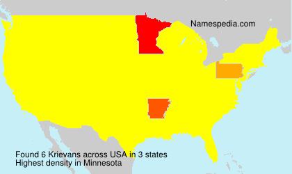 Surname Krievans in USA