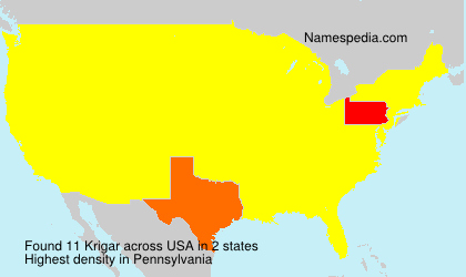 Surname Krigar in USA Surname Krigar in USA