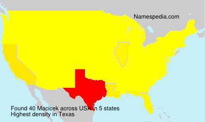 Surname Macicek in USA