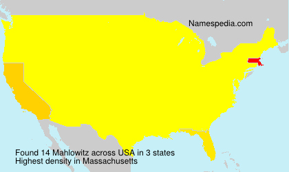 Surname Mahlowitz in USA
