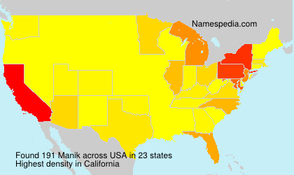 Surname Manik in USA