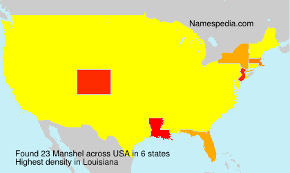 Surname Manshel in USA