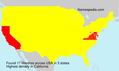 Surname Mardres in USA