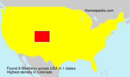 Surname Mastreno in USA