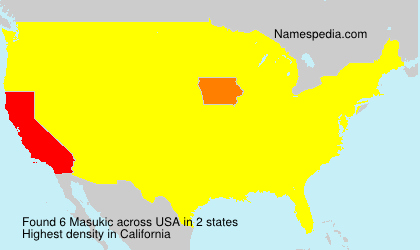 Surname Masukic in USA