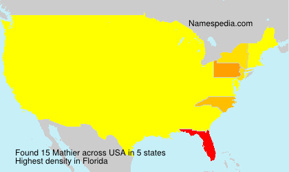 Surname Mathier in USA