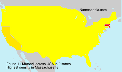 Surname Matondi in USA Surname Matondi in USA