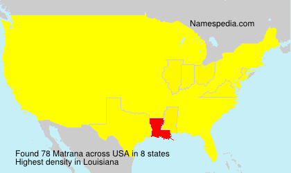 Surname Matrana in USA