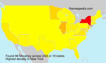 Surname Mccahey in USA
