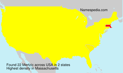 Surname Mertzic in USA