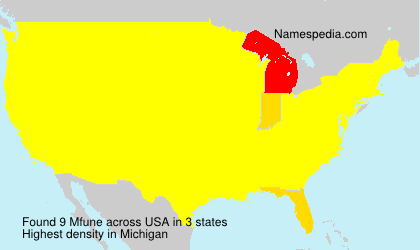 Surname Mfune in USA