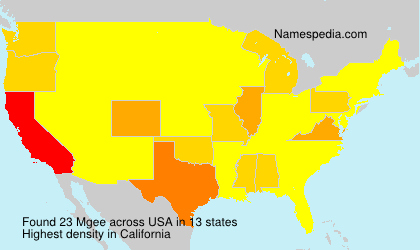 Surname Mgee in USA