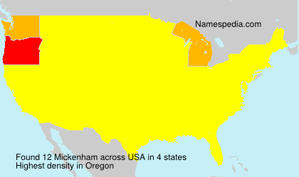 Surname Mickenham in USA