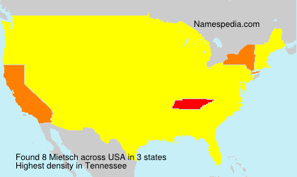 Surname Mietsch in USA