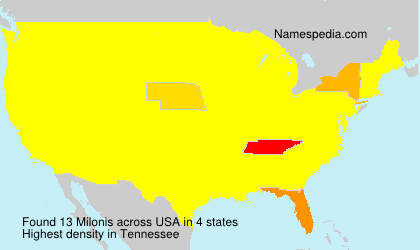 Surname Milonis in USA