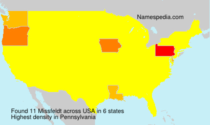 Surname Missfeldt in USA