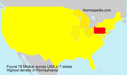 Surname Mizikar in USA Surname Mizikar in USA