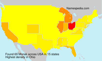 Surname Monak in USA
