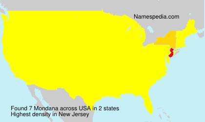 Surname Mondana in USA