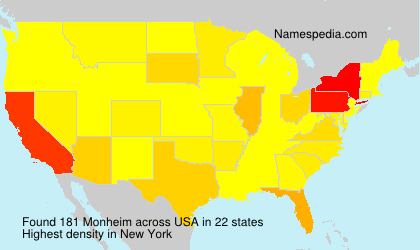 Surname Monheim in USA