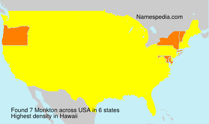 Surname Monkton in USA