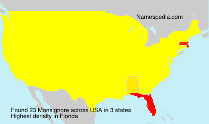 Surname Monsignore in USA