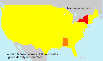 Surname Monzac in USA
