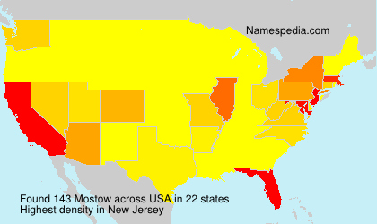Surname Mostow in USA