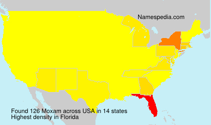 Surname Moxam in USA