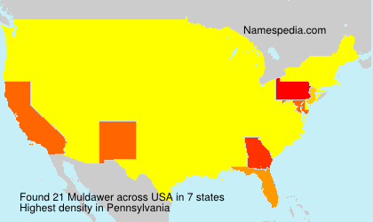 Surname Muldawer in USA