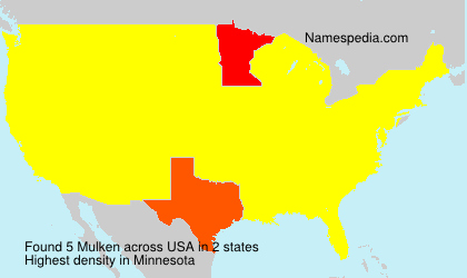 Surname Mulken in USA