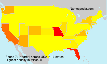 Surname Negretti in USA