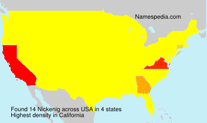 Surname Nickenig in USA