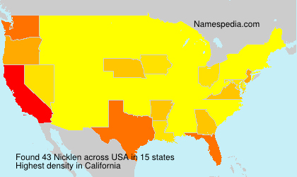 Surname Nicklen in USA