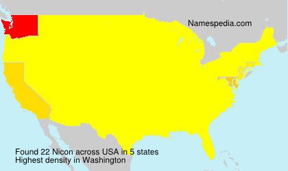 Surname Nicon in USA