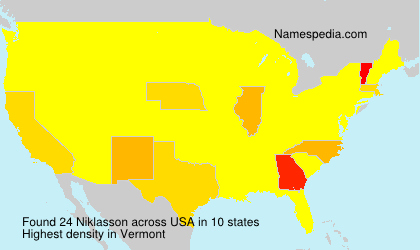 Surname Niklasson in USA