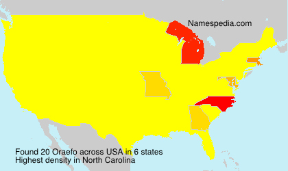 Surname Oraefo in USA