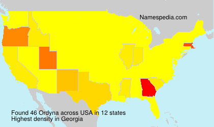Surname Ordyna in USA
