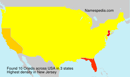 Surname Orjeda in USA